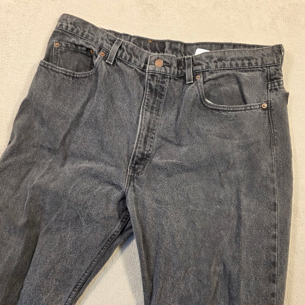 Levis 550 VTG Relaxed Fit Tapered Leg Black Denim Jeans Mens 40x30 Made in USA
